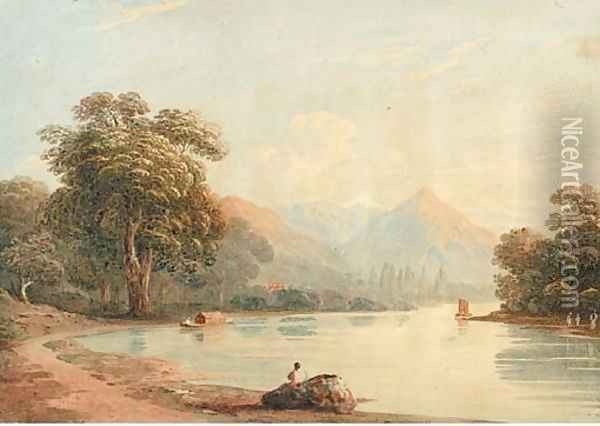 View near Interlaken, Switzerland Oil Painting - John Varley
