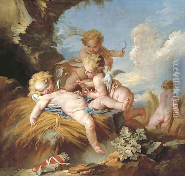 L'Amour moissonneur Oil Painting - Francois Boucher