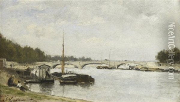 La Seine Au Pont De L'alma Oil Painting - Stanislas Lepine