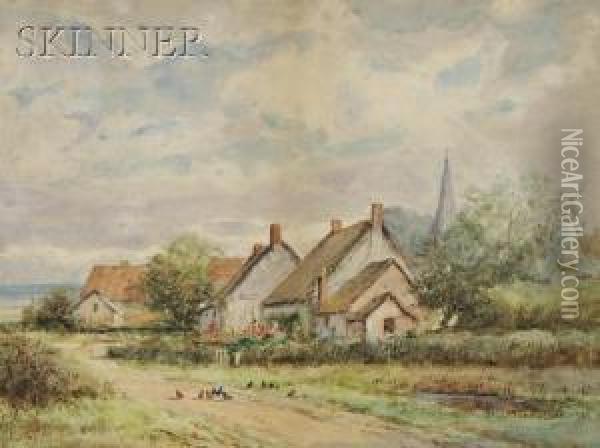 Quiet Village Oil Painting - Mildred Anne Butler