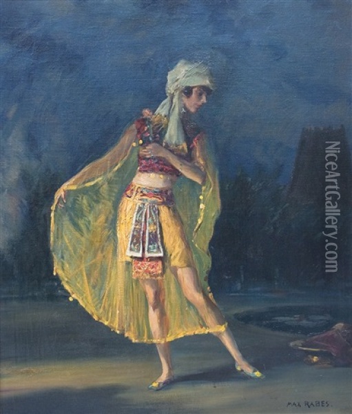 Oriental Dancer Oil Painting - Max Friedrich Rabes