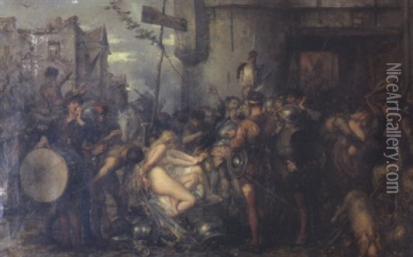 La Part Du Capitaine Oil Painting - Charles Edouard de Beaumont