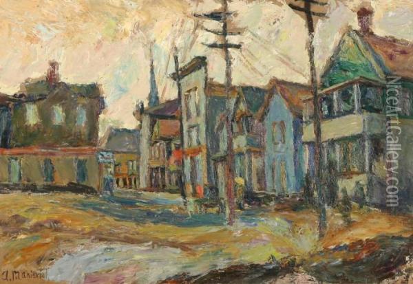 Cloudy Day, Bridgeport, Connecticut Oil Painting - Abraham Manievich