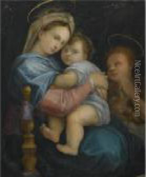 The 'madonna Della Sedia' Oil Painting - Raphael (Raffaello Sanzio of Urbino)