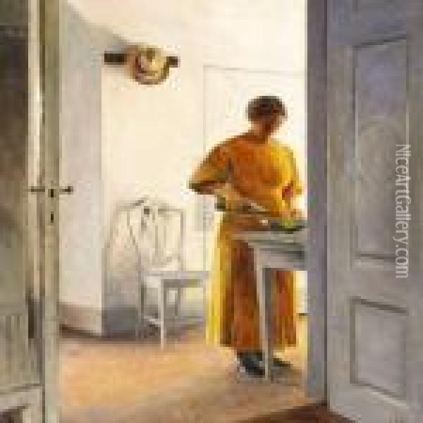 Interior From Liselund Oil Painting - Peder Vilhelm Ilsted