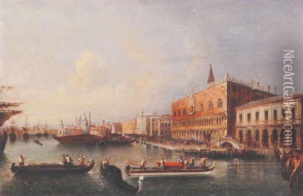 The Doge's Palace, Venice And The Riva Degli Schiavoni Oil Painting - Michele Marieschi