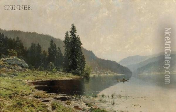 From Nordmarken, Norway Oil Painting - Ludvig Skramstad