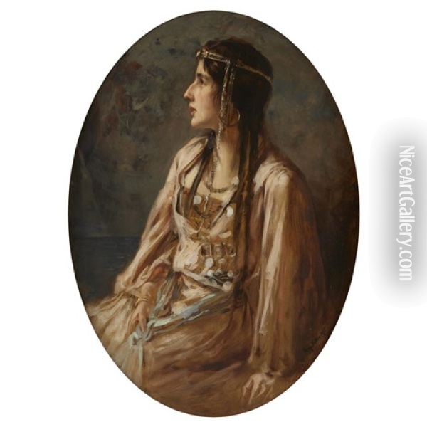 An Arabian Beauty Oil Painting - Caspar Ritter