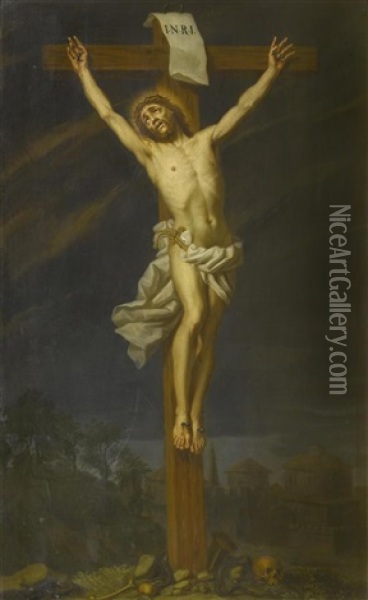 Christus Am Kreuz Oil Painting - Emmanuel Jakob Handmann