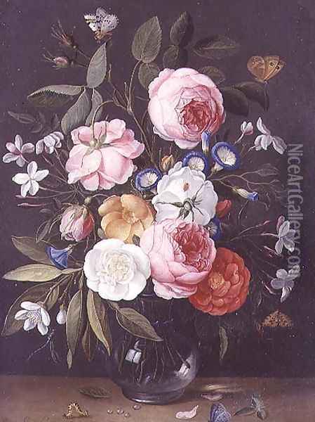 Still Life of Flowers in a Vase Oil Painting - Jan van Kessel