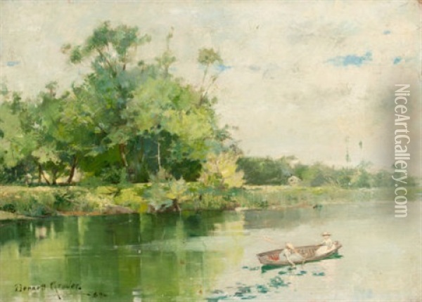 River Scene (double-sided Painting) Oil Painting - Oliver Dennett Grover
