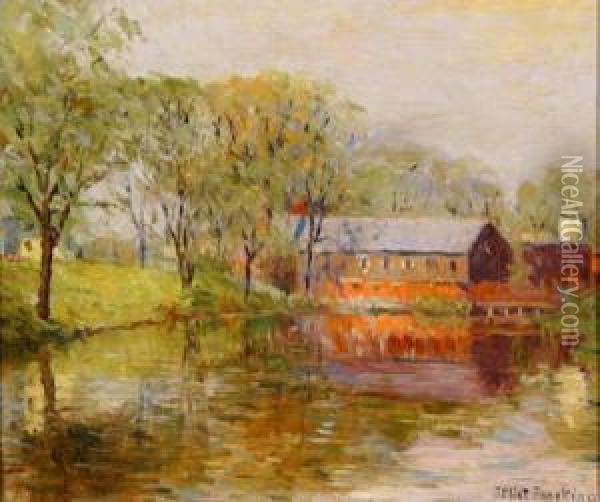 Old Hollingsworth Paper Mill On The Neponset River,mattapan Oil Painting - Joseph Eliot Enneking