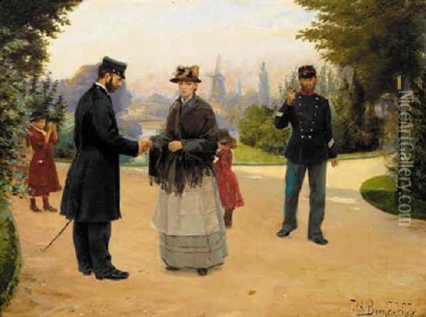A Stroll In The Park Oil Painting - Hans Andersen Brendekilde
