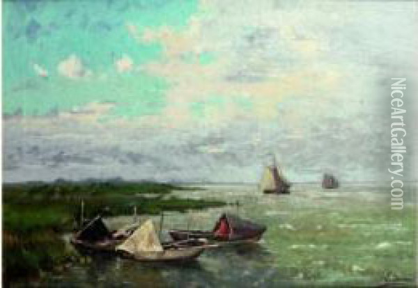 Sur Les Bords Des Marais Oil Painting - Frans Van Damme