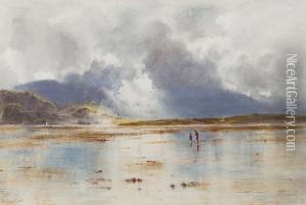 Mists Lifting, Achill Island, County Mayo, Ireland Oil Painting - Herbert Moxon Cook