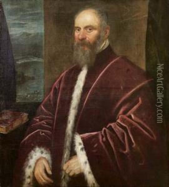 Ritratto Di Un Senatore Veneziano Oil Painting - Domenico Tintoretto