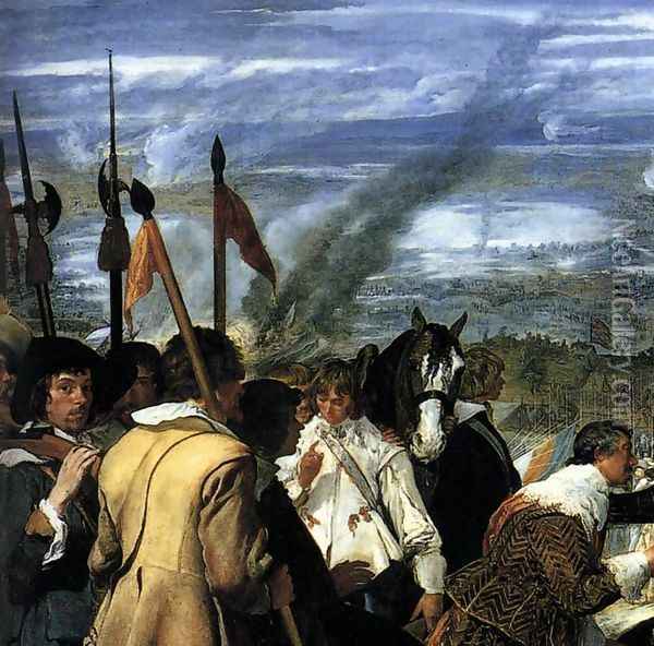 The Surrender of Breda (detail-1) 1634-35 Oil Painting - Diego Rodriguez de Silva y Velazquez