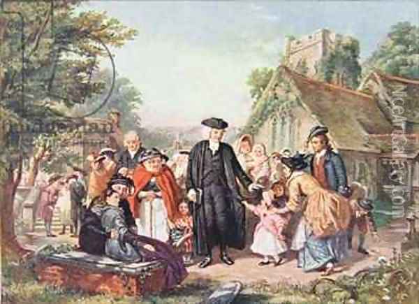 The Village Clergyman Oil Painting - William Powell Frith
