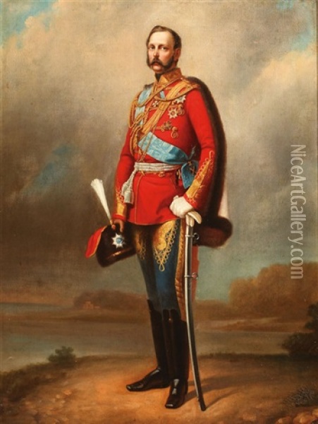 Portrait Of Tsar Alexander Ii Oil Painting - Vladimir Vasilievich Perov