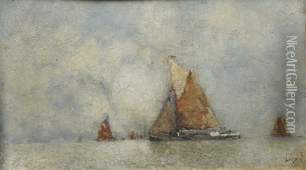 Sailing Boats Near The Lagoon Oil Painting - Karl Leipold