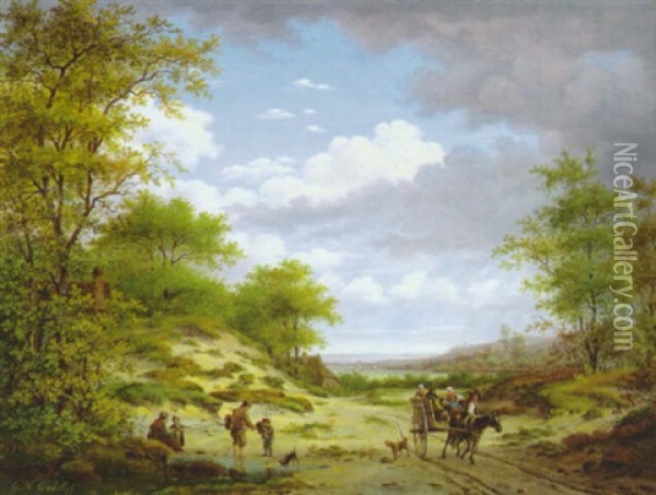 Hollandische Landschaft Oil Painting - Gerrit Hendrik Gobell