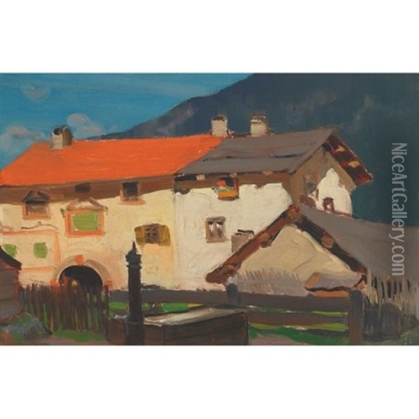 Dans Les Grisons, Suisse Oil Painting - Clarence Alphonse Gagnon
