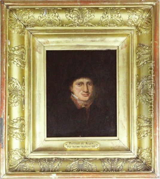 Portrait D'homme Au Chapeau, Dit Regis Oil Painting - Antoine-Francois Saint-Aubert