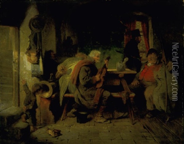 Musikanten In Der Wirtsstube Oil Painting - Hugo Wilhelm Kauffmann