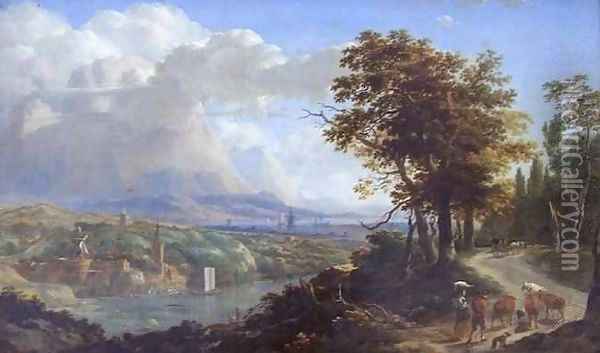 View of the Surrondings of Nice Oil Painting - Nicolaes Berchem