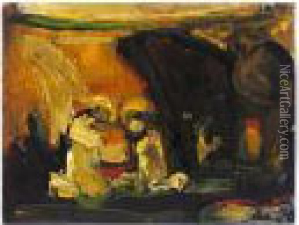 Die Verkundigung (the Annunciation) Oil Painting - Adolf Hoelzel