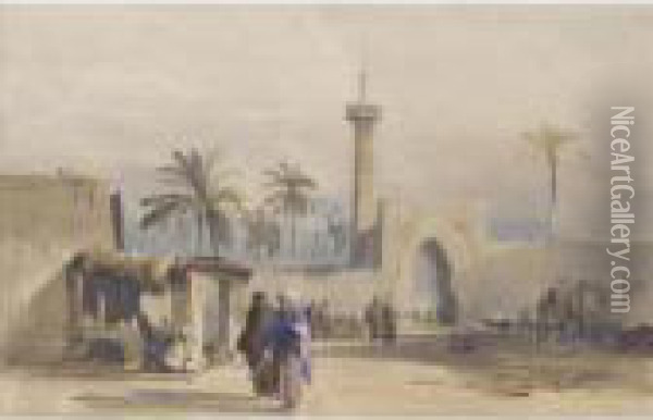 Figures By A Gateway, Cairo Oil Painting - William James Muller