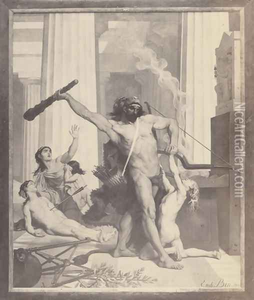 Hercules Oil Painting - Emile ( Jean Baptiste Philippe) Bin