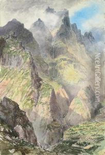 The Grande Curral, Madeira Oil Painting - Nicholas Chevalier
