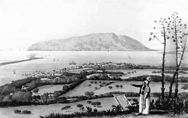 Kingston and Port Royal from A Picturesque Tour of the Island of Jamaica Oil Painting - James Hakewill