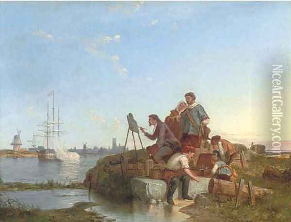 The artist Oil Painting - Pieter Christiaan Cornelis Dommersen