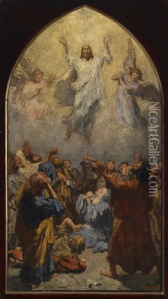 Himmelfahrt Christi Oil Painting - Johann Victor Kramer