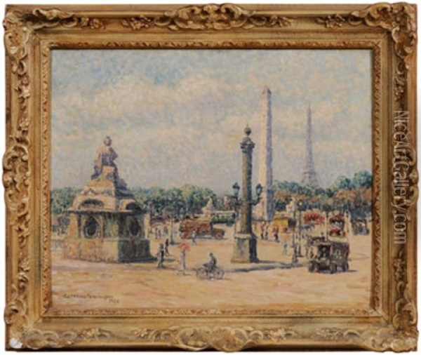 Place De La Concorde, Paris Oil Painting - Caroline Helena Armington