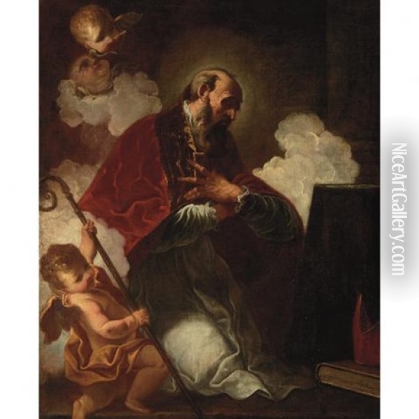 Saint Augustine Oil Painting - Federico Bencovich
