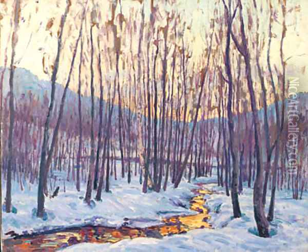 Golden Stream in the Mountains Oil Painting - William Samuel Horton