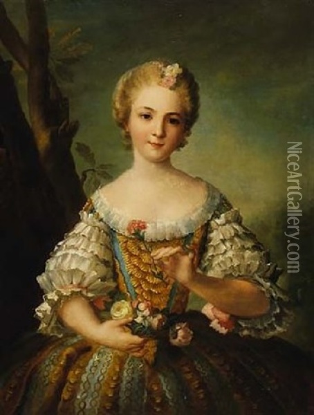 Portrat Der Madame Louise De France, Tochter Ludwigs Xv. Von Frankreich Oil Painting - Jean Marc Nattier