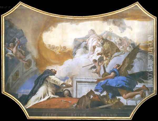 The Virgin Appearing to St Dominic Oil Painting - Giovanni Battista Tiepolo