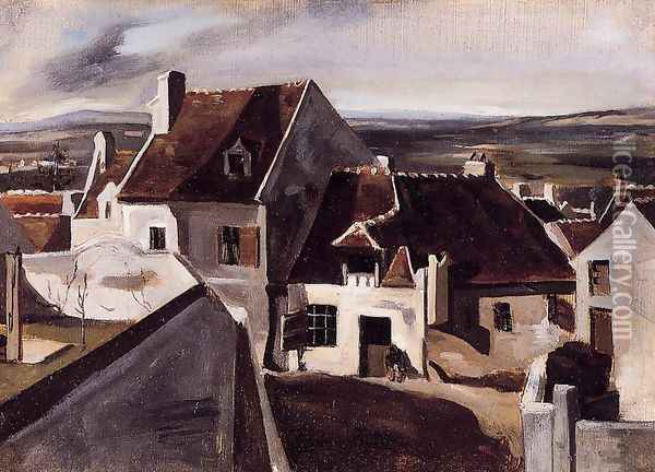 The Inn at Montigny-les-Cormeilles Oil Painting - Jean-Baptiste-Camille Corot