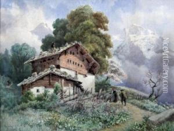 Alpine Landscape Oil Painting - Helga Von Cramm