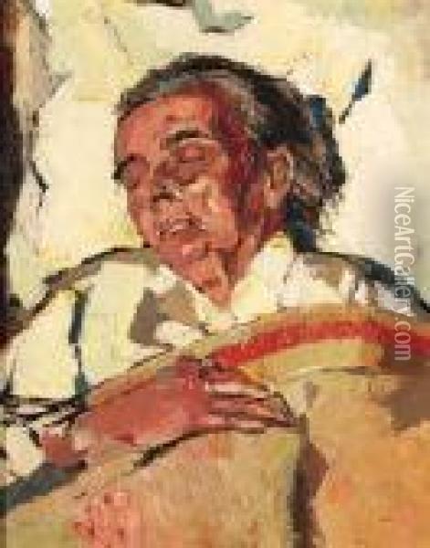 The Artist's Grandmother, Mrs. M. Otten-van Steenbergen Oil Painting - Dick Ket
