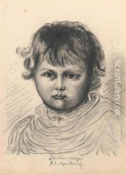 Study For The Painting Of A Child Oil Painting - Friedrich August von Kaulbach