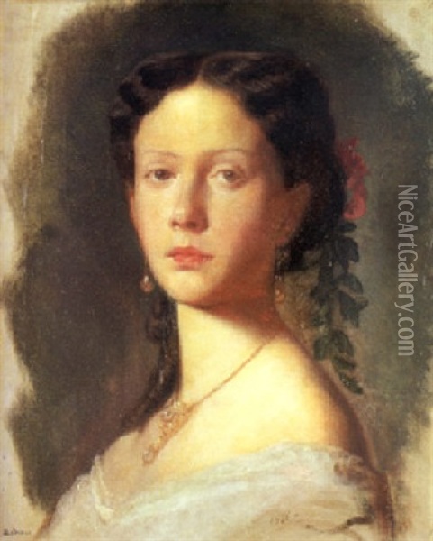 La Infanta Da Isabel De Borbon, Hija Mayor De Isabel Ii, Llamada La Chata Oil Painting - Federico de Madrazo y Kuntz
