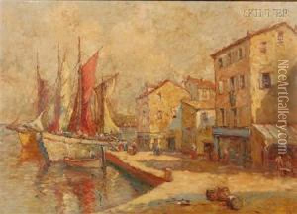 The Bustling Port Oil Painting - William Ward