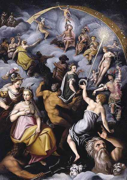 The Assembly of the Gods 1575-76 Oil Painting - Jacopo Zucchi