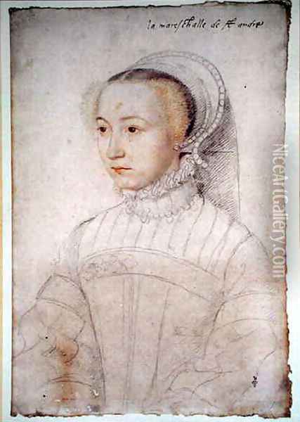 Marguerite de Lustrac (c.1520-74), wife of Jacques d'Albon, seigneur de Saint-Andre, marechal de France, c.1548 Oil Painting - (studio of) Clouet