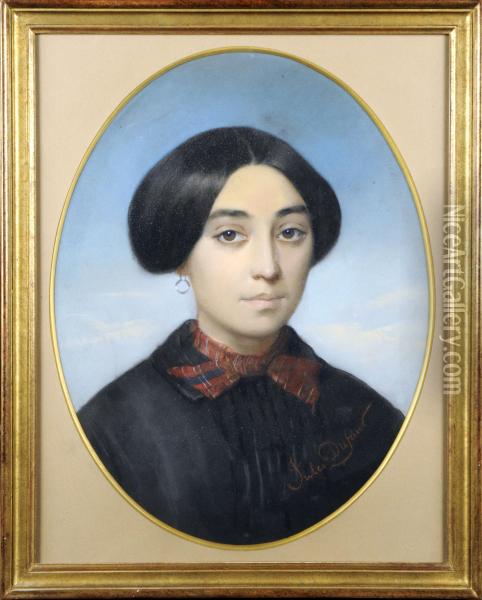 Portrait De Femme Oil Painting - Jules Dufour